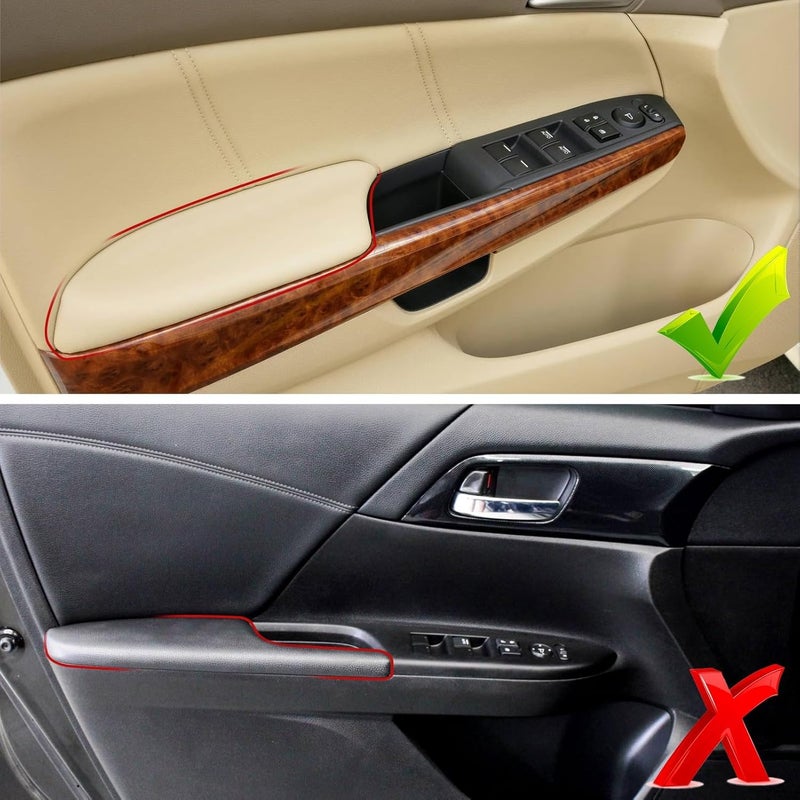 APESER Compatible with Honda Accord Door Panels Armrest Lid 2008-2012,2 Pcs PU Leather Door Panel Armrest Cover for Accord Sedan EX/EX-L/LX/LX-P/SE Front Door Panel(Beige)(NOT Fit for Coupe Model) - Image 3
